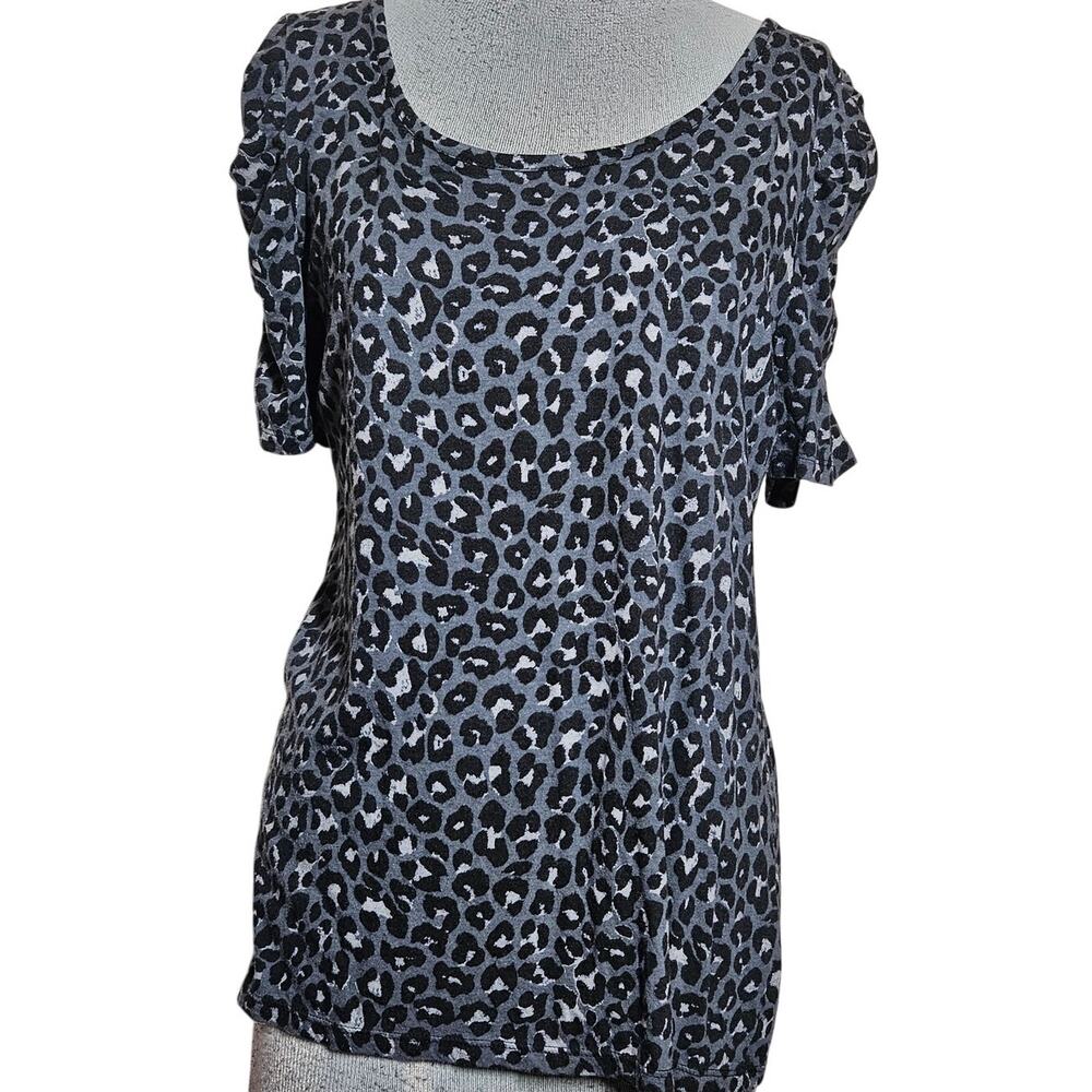 Animal Print Cotton Blend Top Size Large